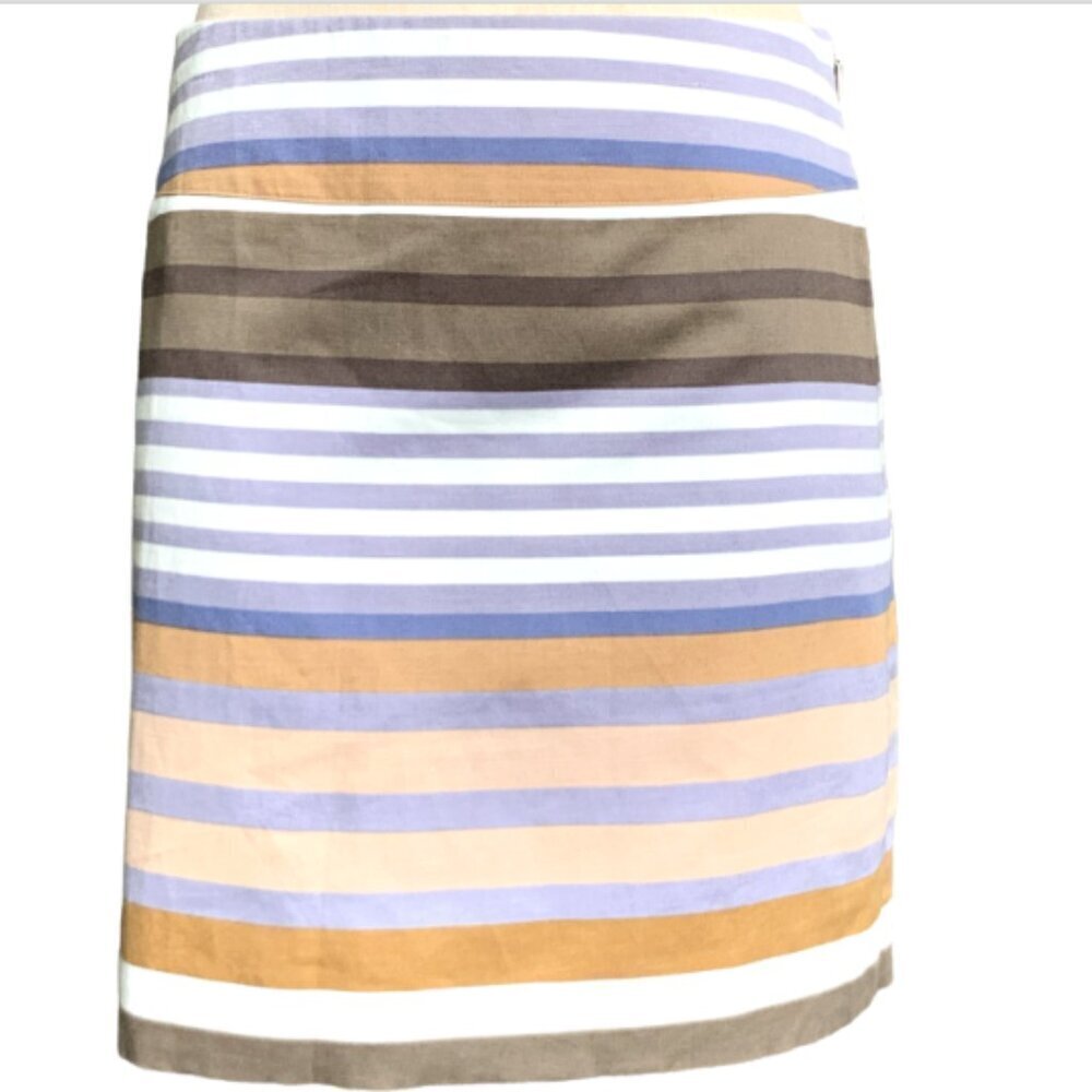 Loft Linen Blend Striped Pencil‎ Skirt Sz 6 #54F